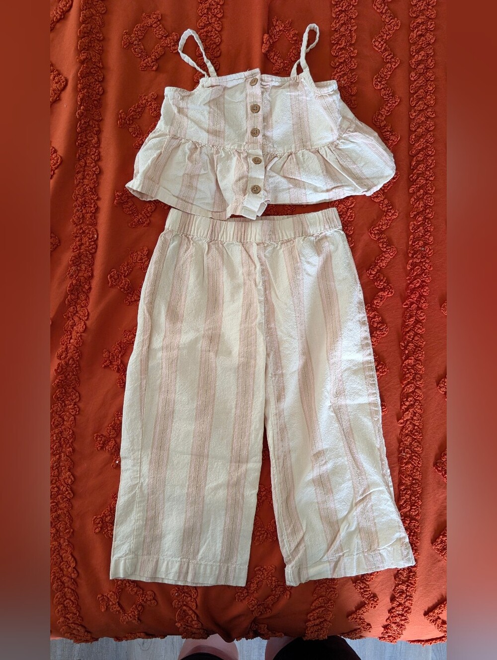 H&M Pink & White Striped Cotton Set